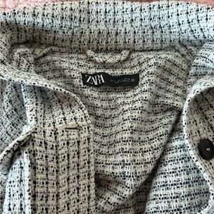 Zara Black and White Textured Jacket